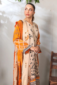 Ropa de fiesta informal Salwar Kameez bordada de algodón de 3 piezas de primera calidad para verano estilo indio paquistaní que absorbe la humedad rápida - Product Image 3