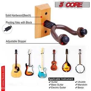 5Core Guitar Wall Mount <b>Hanger</b> 2Pack U-Shaped Wood Guitar Wall Hook <b>Stand</b> - Product Image 3