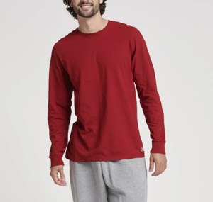 T-shirt col rond à manches longues, style streetwear, respirant, en coton lourd du Bangladesh, design uni - Product Image 3