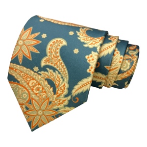 Cravate Paisley avec étiquette personnalisée Cravate en soie polyester bon marché avec boîte-cadeau Vente en gros Cravates pour hommes OEM - Product Image 4