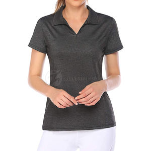 Camiseta de polo de Verano de la mejor calidad para mujer, diseño impreso personalizado, estilo informal de algodón alto, teñido liso en talla XL de punto - Product Image 1