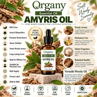 Huile Essentielle d'Amyris 100% Pure, Bois de Santal d'Ouest Inde Balsamifera, Distillée à la Vapeur, Ingrédients Naturels Doux, Vente en Gros, OEM