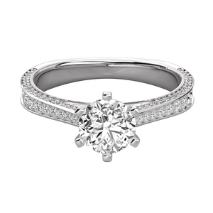 Anillo Solitario de Oro de 10K con Diamante Brillante Cultivado en Laboratorio - Product Image 1