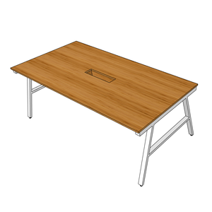 BFAB015-Solid Bamboo Meeting <b>Table</b> 200x100cm Luxury & Minimalist Design with <b>Adjustable</b> Iron <b>Legs</b> for Conference Room Hotel Use - Product Image 2