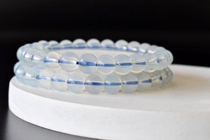 Wholesale Hot Selling Sky Blue Color <b>Opal</b> Synthetic 8mm Round Natural Crystal Beaded Healing <b>Bracelet</b> for Meditation Jewelry - Product Image 6