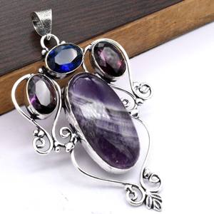 Colliers pendentifs de mode en laiton Vintage pour femmes thème chrétien améthyste tendance chaude pour les fêtes mélanger d'autres accessoires naturels - Product Image 1