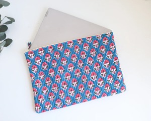 Indian Handmade Block Print <b>Laptop</b> <b>Sleeves</b> Durable Lightweight Simple Vintage Fashionable for Pink Blue 15 Inch Daily Use <b>Laptop</b> - Product Image 4