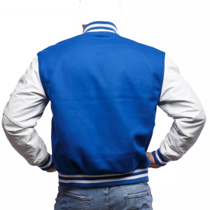 เสื้อแจ็กเก็ตเบสบอลผ้าแคนวาสแขนยาวผ้ากำมะหยี่ปักลายตามสั่งสำหรับผู้ชาย - Product Image 2