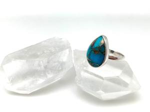 Anillo de piedras preciosas turquesas, joyería para mujer, joyería de estilo bohemio de Plata de Ley 925, anillo hecho a mano de tendencia, regalo para ella - Product Image 4