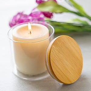 Contenedor de vela de vidrio transparente personalizado con cera rellena, largo tiempo de combustión y se puede rellenar para decoración relámpago - Product Image 4