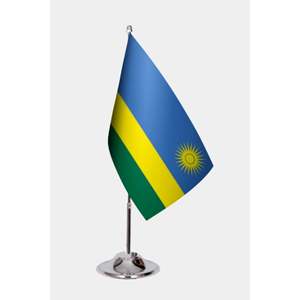 Mâts de drapeau en aluminium personnalisables pour drapeaux de bureau du Rwanda - Impression numérique sur nylon, polyester, vinyle, soie, drapeaux de jardin et drapeaux automobiles - Product Image 1