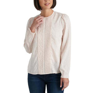 Top de Manga Larga con Estampado Floral y Decoración Fruncida de la Marca Lucky para Mujer, Talla Pequeña, Color Rosa - Product Image 1