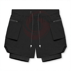 Short d'entraînement avec logo imprimé de basket-ball personnalisé pour HOMMES Short en maille de créateur respirant avec cordon de serrage pour la course à pied Double couche pour hommes - Product Image 6