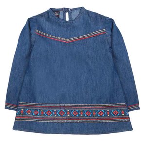 Chemise en jean brodée Chase Value pour filles - Bleu Tailles 3-10 ans - Product Image 3