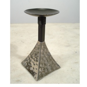 <b>Large</b> Size Silver Hammered Finished Aluminium Pillar <b>Candle</b> Holder for Home Living Room Table Top Decoration Use - Product Image 5