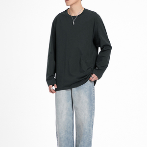 T-shirt à sublimation thermique personnalisé 8 couleurs double couche 100% coton T-shirt à manches longues surdimensionné pour hommes - Product Image 2