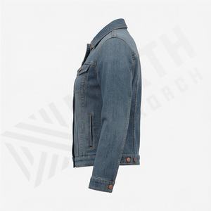 Veste en jean décontractée personnalisée pour hommes, grandes tailles, 100% coton, option logo sur le devant, respirante, veste d'hiver - Product Image 3