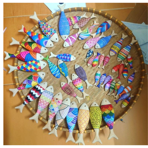 Pez de madera Premium, tamaño 8-12cm, decoración hecha en Vietnam, ideal para casas vintage, villas de playa o diseño de pared bohemio - Product Image 5