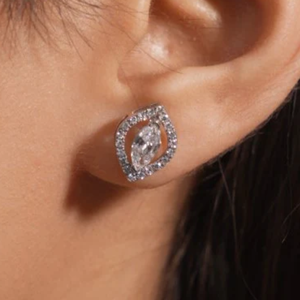 ต่างหูเพชรเม็ดเดี่ยวทรงโค้งทรงกลม2กะรัตสำหรับผู้หญิงเทียบกับสี D ที่ชัดเจนในเครื่องประดับทอง14K - Product Image 4