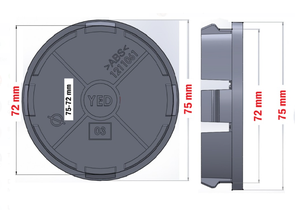 Buje central de rueda, agujero de 72mm, todas las dimensiones. - Product Image 2