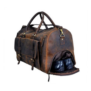 Sacs de voyage en cuir véritable de luxe faits à la main Logo personnalisé - Léger Durable Fermeture à glissière Grande capacité Sac de voyage pour hommes - Product Image 3