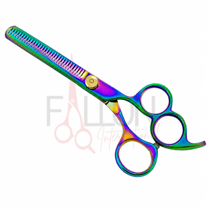 Ciseaux professionnels de coiffure Rainbow en acier inoxydable pour effiler les cheveux, ciseaux de barbier pour salon, logo personnalisé - Product Image 4