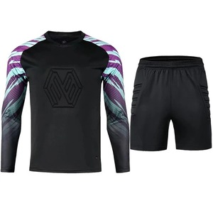 Vente en gros uniforme de gardien de but rembourré à manches longues maillot et short de gardien de but avec logo personnalisé kit de football pour adultes et enfants - Product Image 1