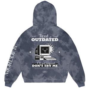 Vente en gros de sweat à capuche délavé à l'acide en pierre pour hommes en éponge française épaisse à double capuche avec impression sunfaded Sets Style - Product Image 2