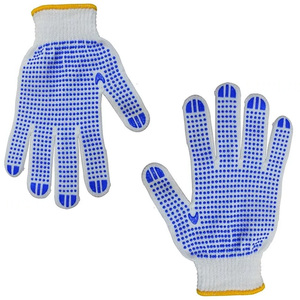 Guantes de mano con puntos de algodón con opciones de logotipo personalizado Agarre duradero Palma Diseño cómodo para jardinería Almacén y uso al aire libre - Product Image 1