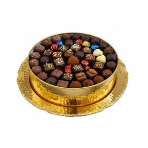 Bandeja de Metal Dorada de Lujo para Servir Chocolates, Plato Decorativo Hecho a Mano, Decoración Festiva, Bandeja para Chocolates - Product Image 3