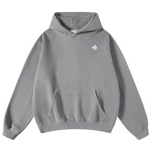 Sudadera con capucha lavada con protección solar Premium de algodón orgánico personalizada Sudadera con capucha en blanco para hombre con lavado ácido - Product Image 6