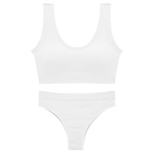 Ensemble soutien-gorge et culotte grande taille avec bretelles fixes et armatures, sous-vêtements traditionnels pour femmes - Product Image 4