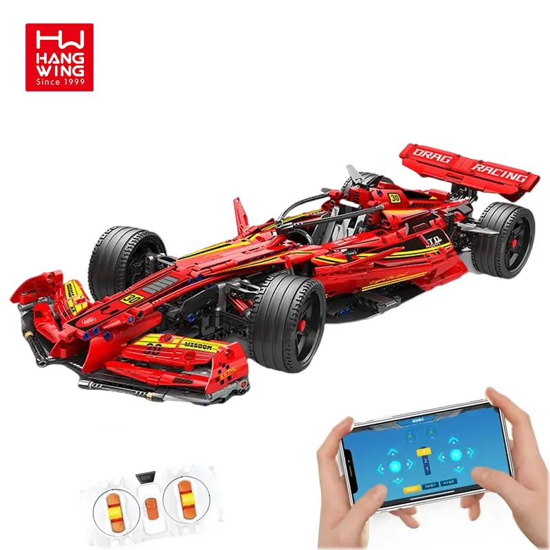 HW nuevo diseño juguetes regalo 1321 Uds ladrillos técnicos 1:8 F1 coche deportivo rojo plástico Control remoto bloques de construcción ecuación carreras