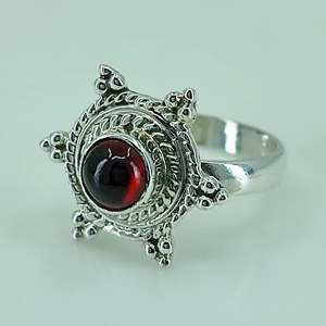 Boho January Birthstone <b>Ring</b> Handmade 925 Sterling <b>Silver</b> Rhodium Perfect Anniversary Birthday Gift for Her <b>Garnet</b> Stone January - Product Image 6