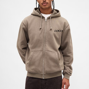 Sudadera Casual para Hombre con Diseño de Color Sólido y Logotipo Personalizado, Mangas Largas, Costuras de Alta Calidad, Cierre de Cremallera y Capucha - Product Image 1