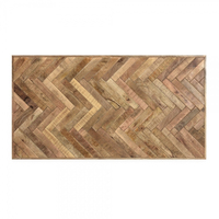 Ensemble de table à manger en bois massif à motifs chevrons avec chaises, design en arêtes de poisson, pour hôtel et cuisine