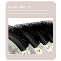 DIYDAY YY 2D 0.07 Extensions de cils individuels noirs et bruns, matériau PBT, cils naturels, étiquette privée, vente en gros