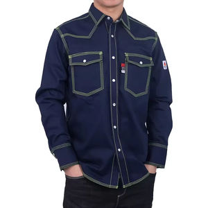 Uniforme de sécurité en coton mélangé FR haute visibilité certifié CE pour l'industrie pétrolière et gazière, vêtements de travail professionnels de classe 2 - Product Image 3