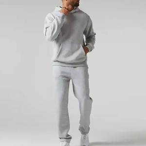 Ensemble de survêtements 2 pièces pour homme, sweat à capuche zippé, jogging athlétique, tenue décontractée avec poches, survêtements - Product Image 2