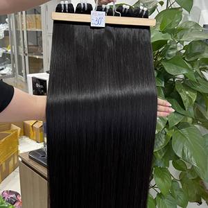 Vente en gros de matières premières vietnamiennes vierges 100% lisses perruque naturelle à double tissage Extensions de cheveux humains - Product Image 6