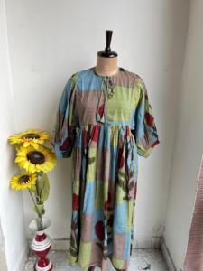 Vestido estampado de algodón puro de bloque indio colorido verano terroso elegante cómodo ropa de día traje de playa Boho Maxi vestido regalo para ella - Product Image 5