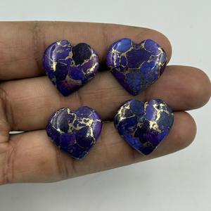Pierre précieuse en vrac en forme de cœur de haute qualité personnalisable, turquoise cuivre naturel violet, lissage, bijoux DIY, taille personnalisée - Product Image 3