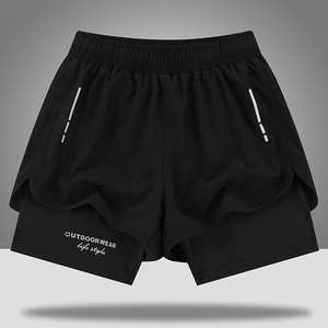 กางเกงขาสั้นออกกำลังกายผู้ชาย ผ้าฝ้าย 100% แบบรัดรูป เอวยางยืด ระบายอากาศดี เหมาะสำหรับวิ่งและเล่นกีฬา ขายส่ง - Product Image 2