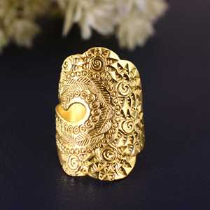 แหวนชุบทอง18K แฟชั่นแบบปรับได้สไตล์กรีกโบราณสำหรับผู้หญิง Dainty Phaistos Disc Ring สินค้าใหม่ไม่ซีดจาง - Product Image 5