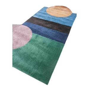 Tapis tufté à la main en laine bleue et viscose, motif abstrait, pour salon, chambre, entrée, taille rectangulaire 9x12 - Tnq-1105 - Product Image 2