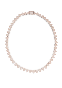 Collar de Moissanita en Forma de Corazón de Lujo con Cadena de Eslabones Chapada en Oro Sólido para Regalo - Product Image 2