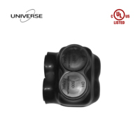   Connecteur de câblage isolé noir à 2 ports, raccord mécanique à double entrée pour fils en cuivre et aluminium de 4 AWG-500 Kcmil