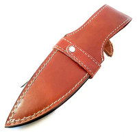 Étui en cuir fait main sur mesure pour couteaux de chasse en acier Damas avec passant de ceinture et fermeture à bouton, service OEM, étanche