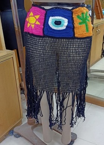 Recién llegado falda de trabajo de parche multicolor de ganchillo a mano con motivos hechos a mano falda de playa de ganchillo - Product Image 2