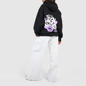 Ropa de otoño a la moda para mujer de peso pesado, ropa de mujer, sudaderas con capucha y sudaderas para mujer, ropa de calle, Sudadera con capucha a rayas - Product Image 3